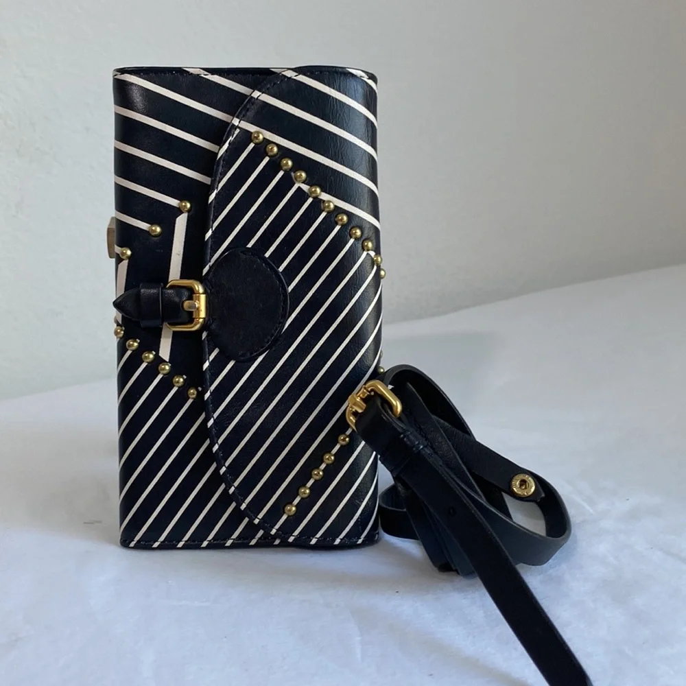 COLE HAAN Women Crossbody Mini Stripe Smartphone Wallet